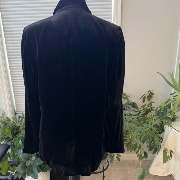 New Garnet Hill Women's Black Velvet Relax fit Blazer sz 14 - Picture 4 of 7